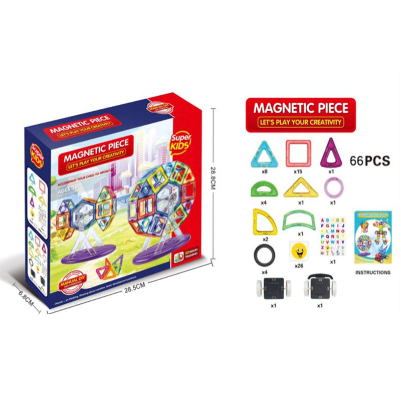 Magnet Building Tiles Clear Magnetic 3D Building Block - 66 PCS